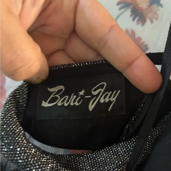 Vintage Bari Jay Glittering Black and Silver Maxi Dress - Picture 7 of 11